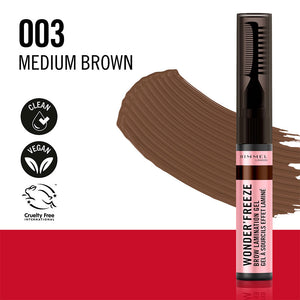 Rimmel London Gel para sobrancelhas maravilha' freeze #003-marrom médio 6 gr