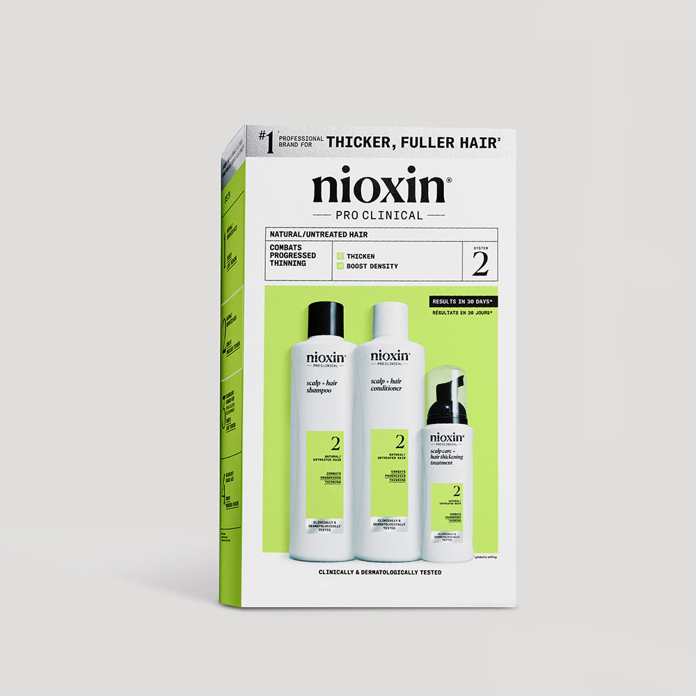 Nioxin Sistema 2 - kit - tratamento para cabelos naturais com enfraquecimento avançado 3 unidades