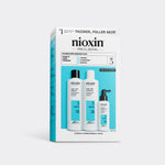 Nioxin System 3 - kit - tratamento para cabelos coloridos com raleamento leve 3 unidades