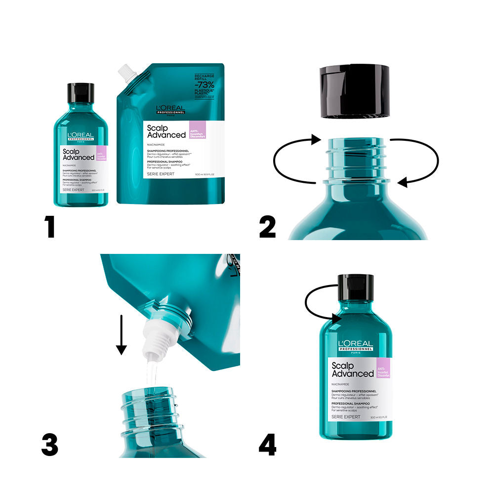 L'Oréal Professionnel Paris Xampu para couro cabeludo sensível refil scalp advanced 500 ml