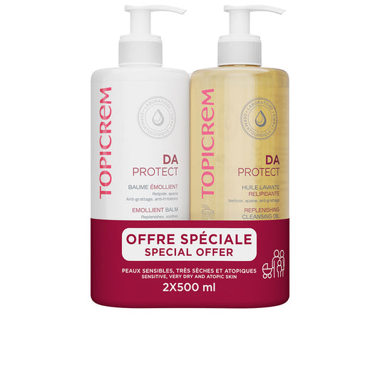 Topicrem Da protect bálsamo emoliente 500 ml + gel de limpeza 500 ml pack 2 un.