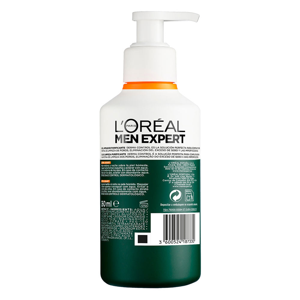 L'Oréal Paris Men Expert Derma Control Gel de Limpeza Purificante 260ml