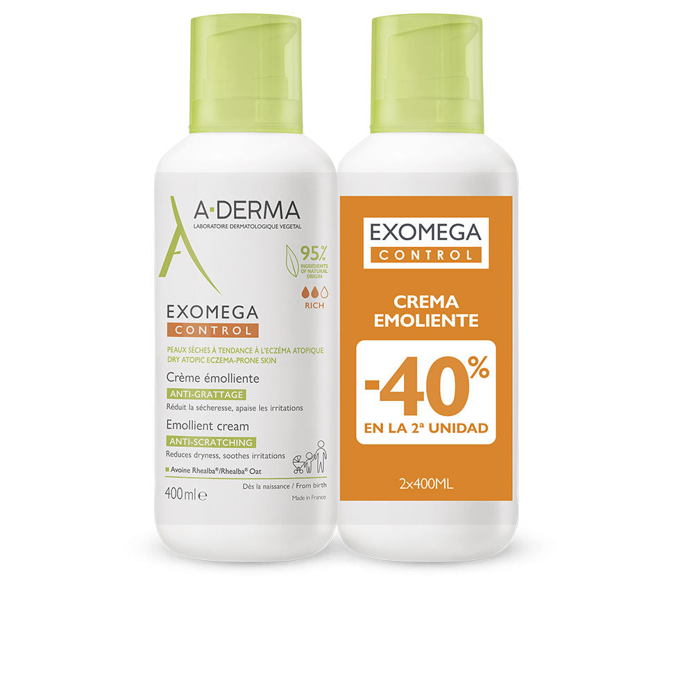A-Derma Pacote de creme emoliente exomega control 2 x 400 ml