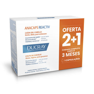Ducray Anacaps reactiv comprimidos reacionais antiqueda de cabelo 90 unidades