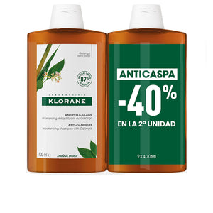 Klorane Galanga shampoo reequilibrante anticaspa pacote 2 x 400 ml