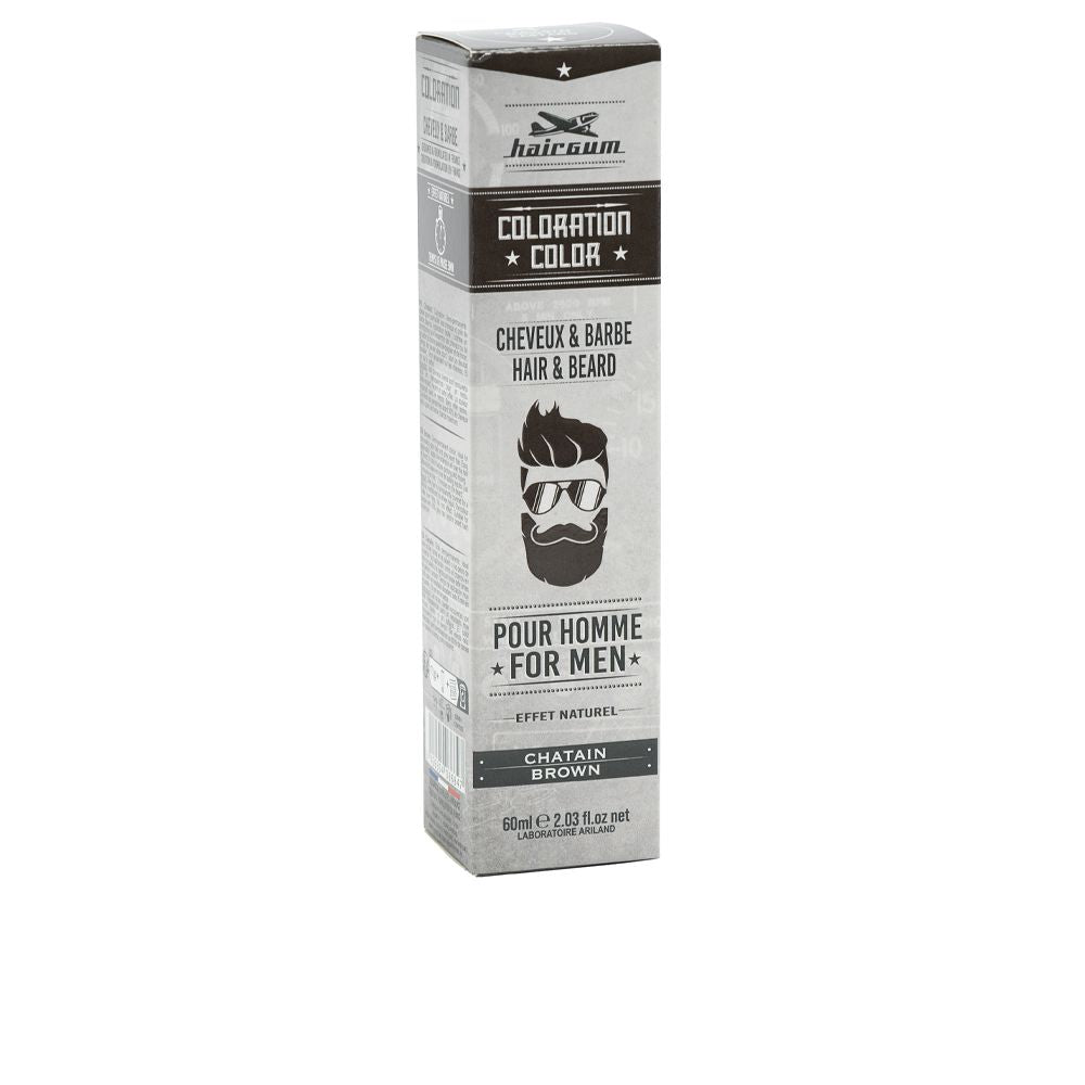Hairgum Coloração barba e cabelo colorido #4-castanha 60 gr