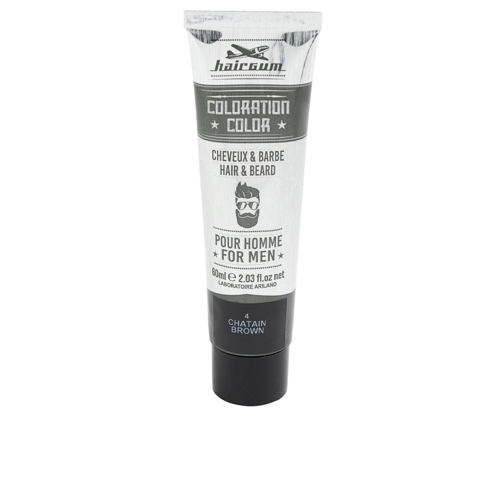 Hairgum Coloração barba e cabelo colorido #4-castanha 60 gr