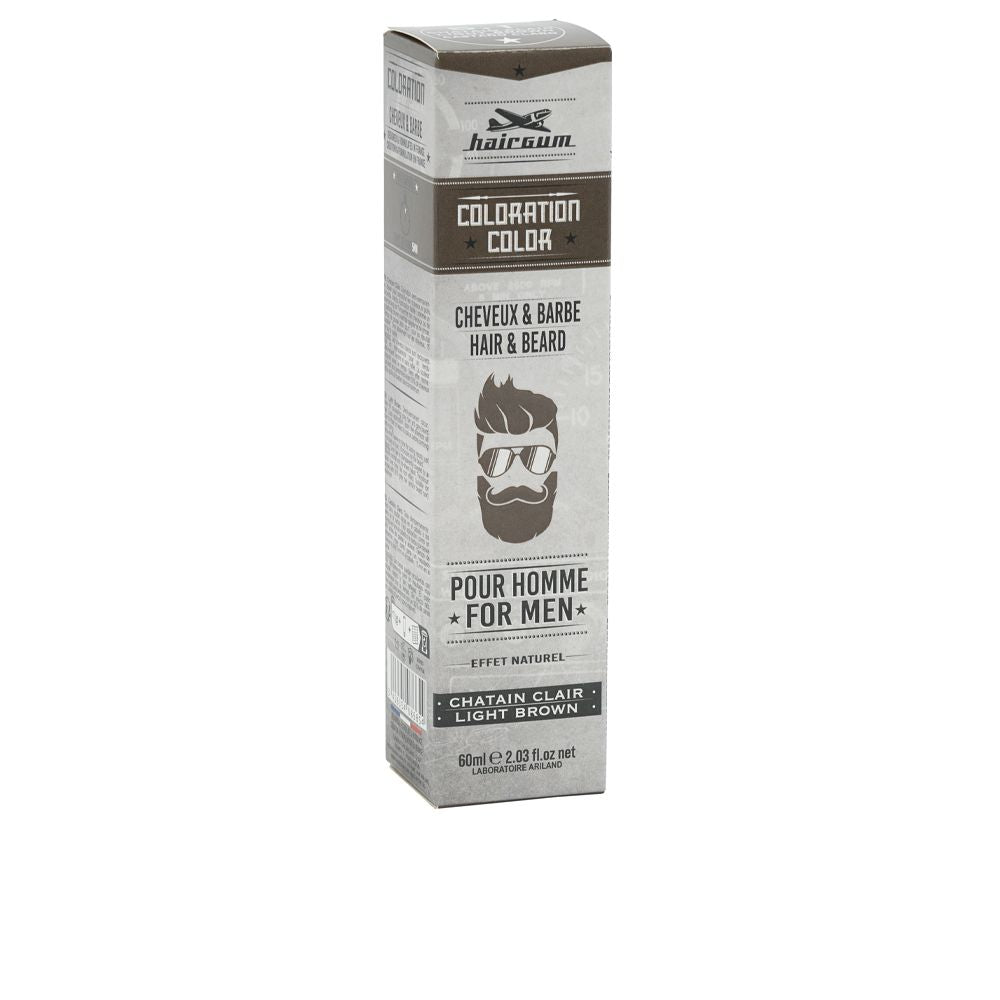 Hairgum Coloração barba e cabelo colorido #5.1-castanho claro 60 gr
