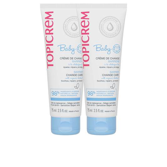 Topicrem Creme para troca de fraldas baby com ação de barreira 2 x 75 ml