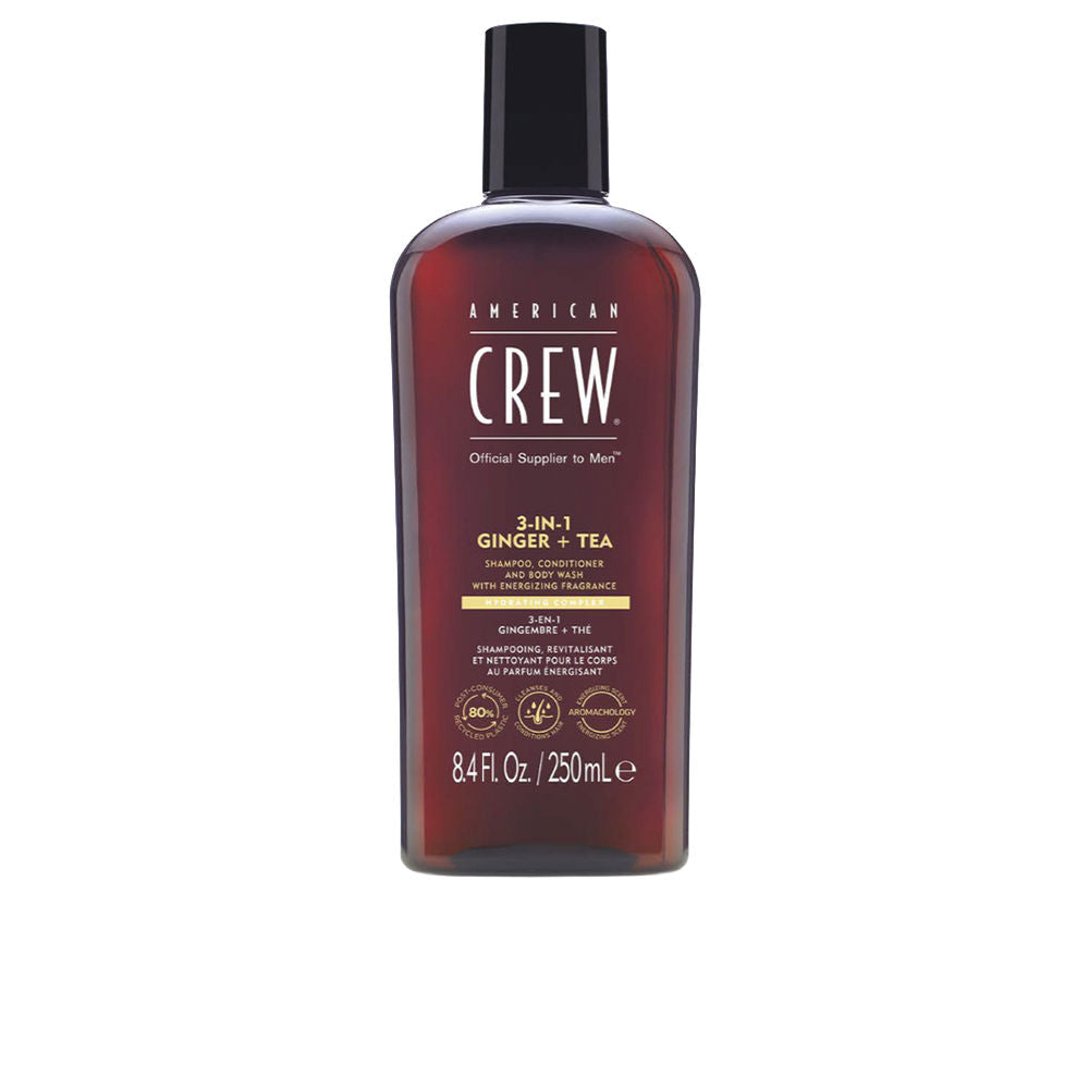 American Crew Xampu 3 em 1 gengibre + chá 250 ml
