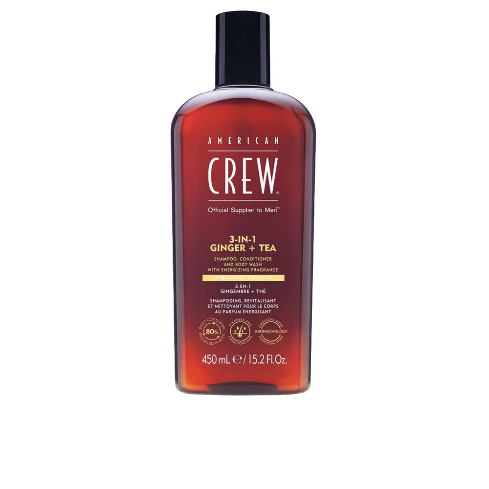American Crew Xampu 3 em 1 gengibre + chá 450 ml
