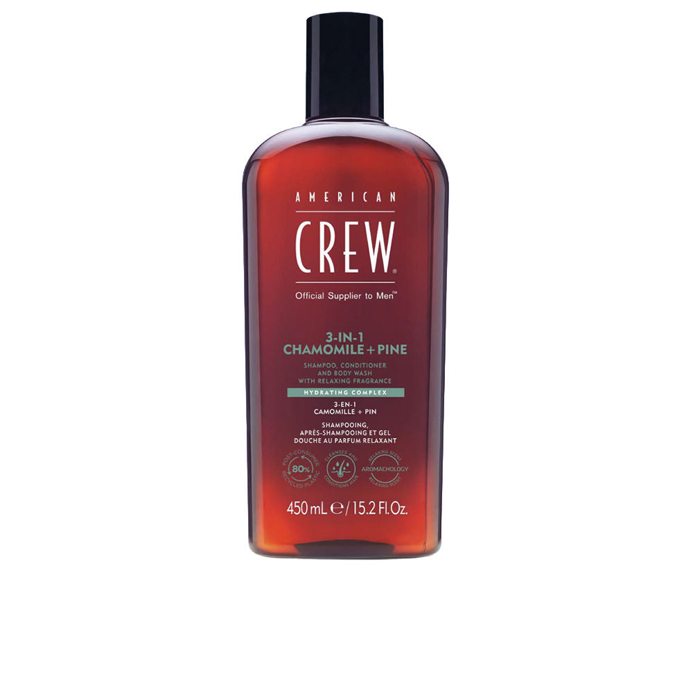 American Crew Xampu 3 em 1 camomila + pinho 450 ml