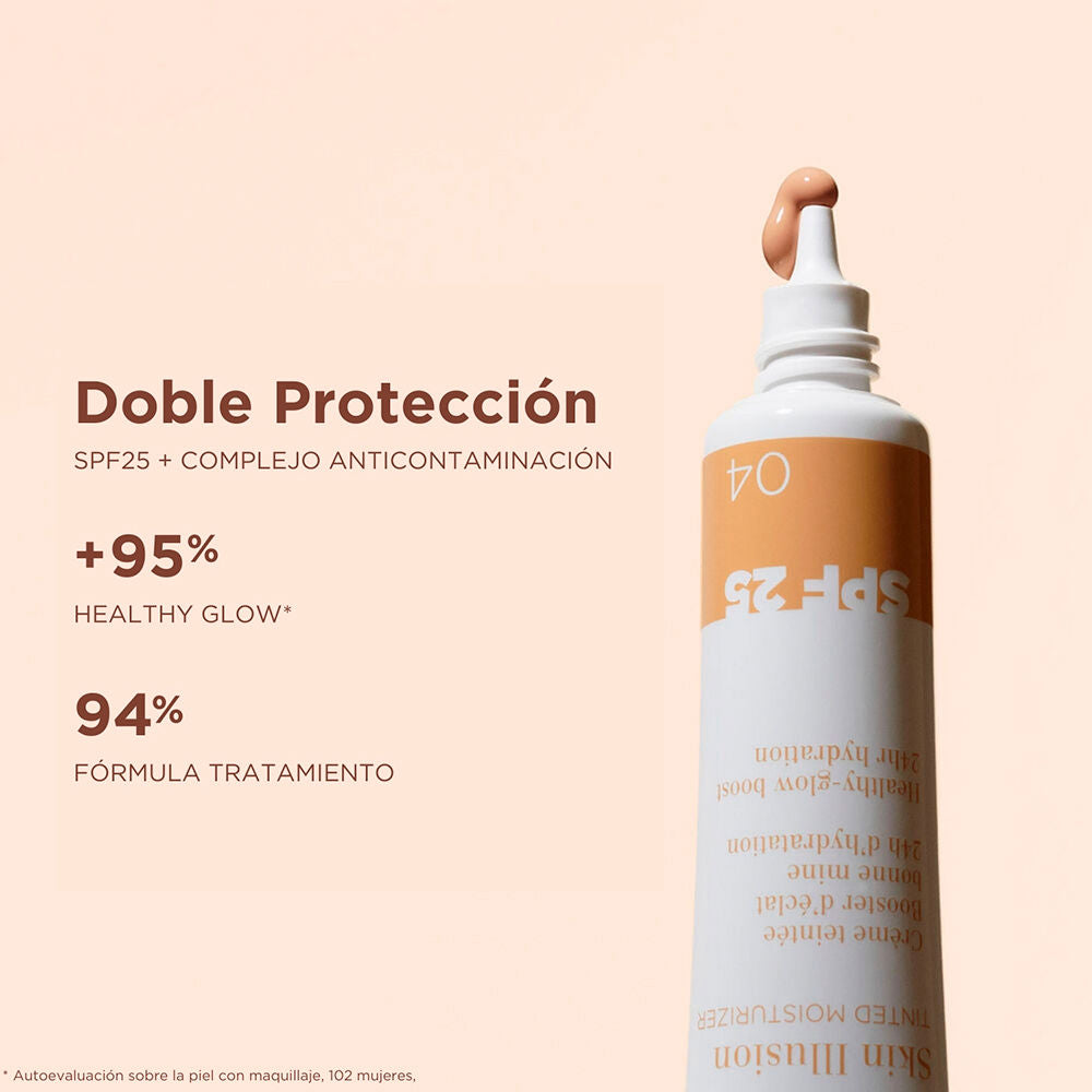 Clarins Skin illusion tinted moisturizer tratamento antienvelhecimento com cor e brilho fps 25 #02.5 40 ml