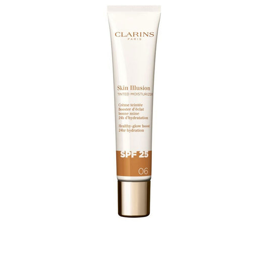 Clarins Skin illusion tinted moisturizer tratamento antienvelhecimento com cor e brilho fps 25 #06 40 ml