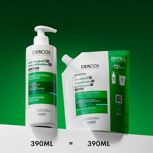 Vichy Dercos Champô Anticaspa DS para Cabelo Normal a Oleoso Eco-Recarga 390ml