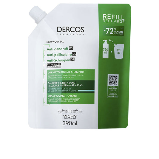 Vichy Dercos Champô Anticaspa DS para Cabelo Normal a Oleoso Eco-Recarga 390ml