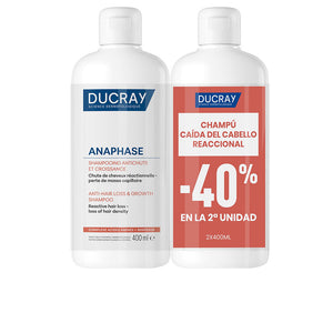 Ducray Shampoo anaphase antiqueda e crescimento capilar, embalagem com 2 unidades de 400 ml