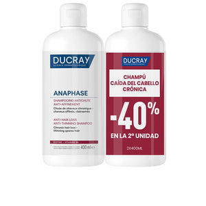 Ducray Shampoo antiqueda e anti-ralo anaphase embalagem com 2 x 400 ml