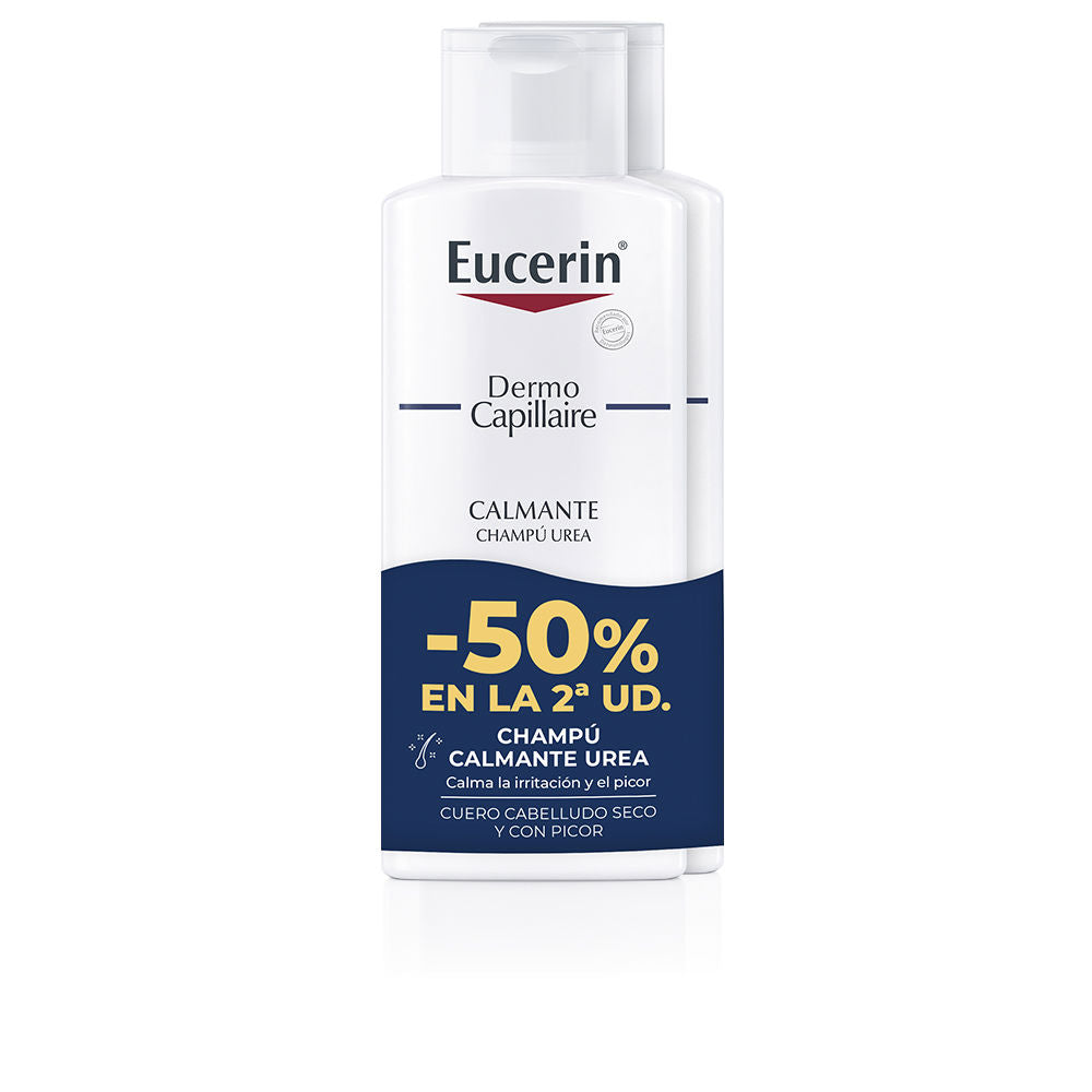 Eucerin Shampoo calmante de ureia dermo capillaire embalagem com 2 x 250 ml
