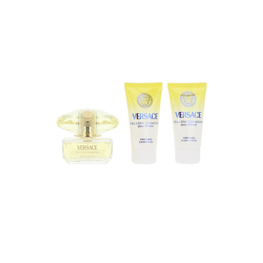Versace Caixa de diamantes amarelo 3 peças