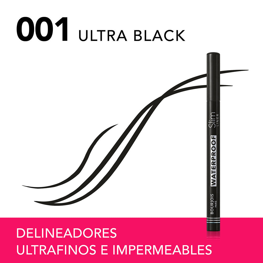 Bourjois Delineador à prova d'água forró fino #001-ultra preto 1 unidade