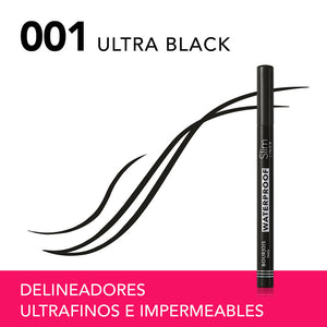 Bourjois Delineador à prova d'água forró fino #001-ultra preto 1 unidade