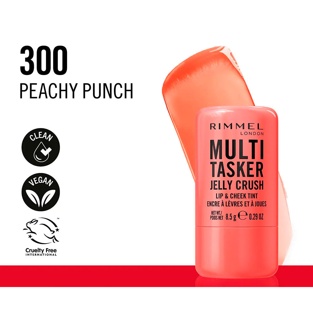 Rimmel London Bastão de corar e batom multitasker jelly crush nº 300 - peachy punch 8,5 gr