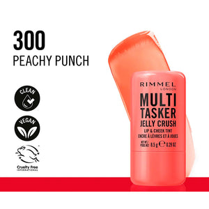 Rimmel London Bastão de corar e batom multitasker jelly crush nº 300 - peachy punch 8,5 gr