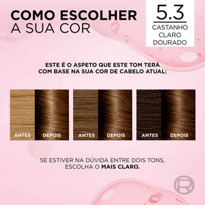 L'Oréal Paris Excellence Coloração Creme 5.3 Castanho Claro Dourado 1 un