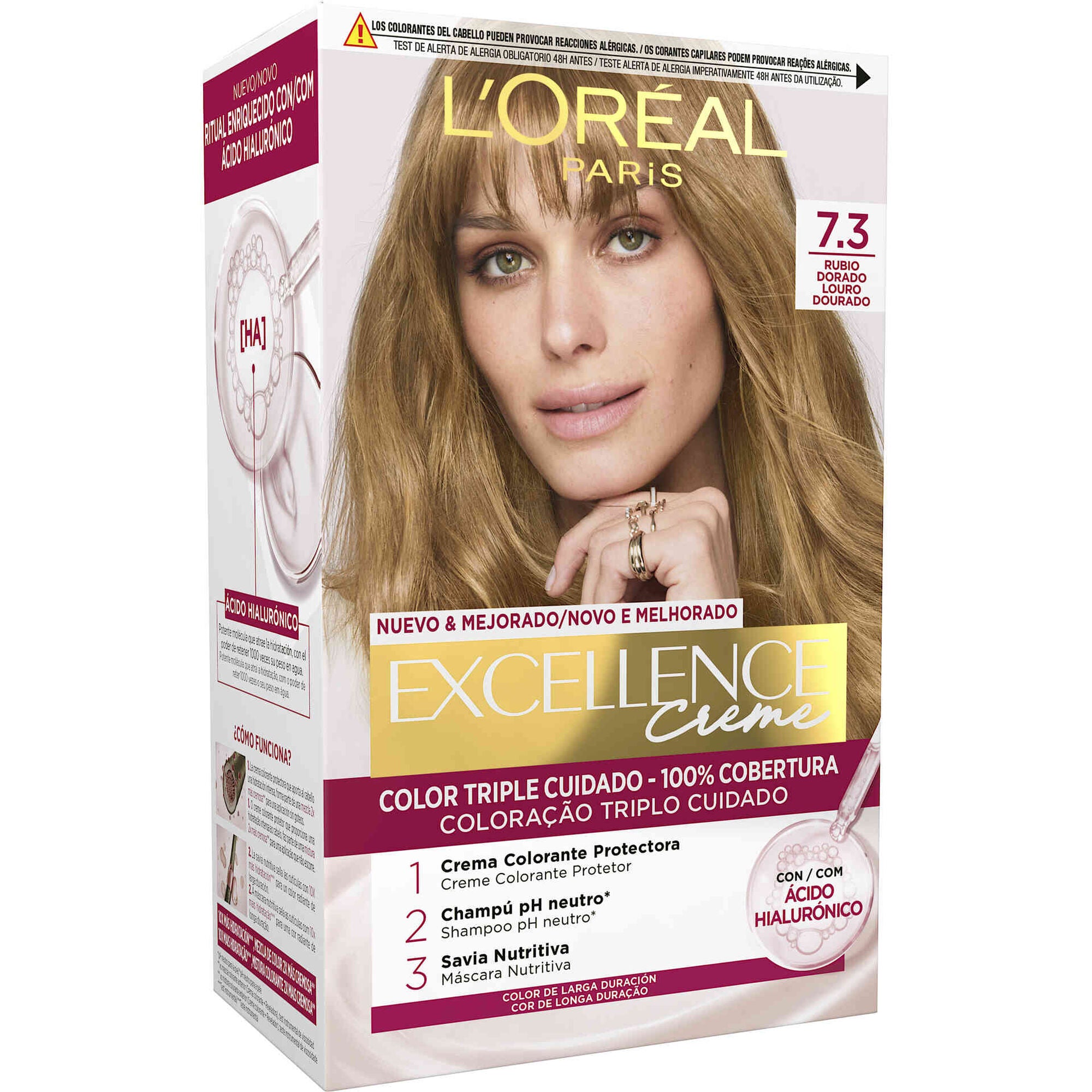 L'Oréal Paris Excellence Coloração 7.3 Louro Dourado 1 un