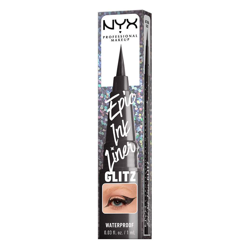 Nyx Professional Make Up Delineador à prova d'água forró de tinta épico glitz #07-graphite brilho 1 ml