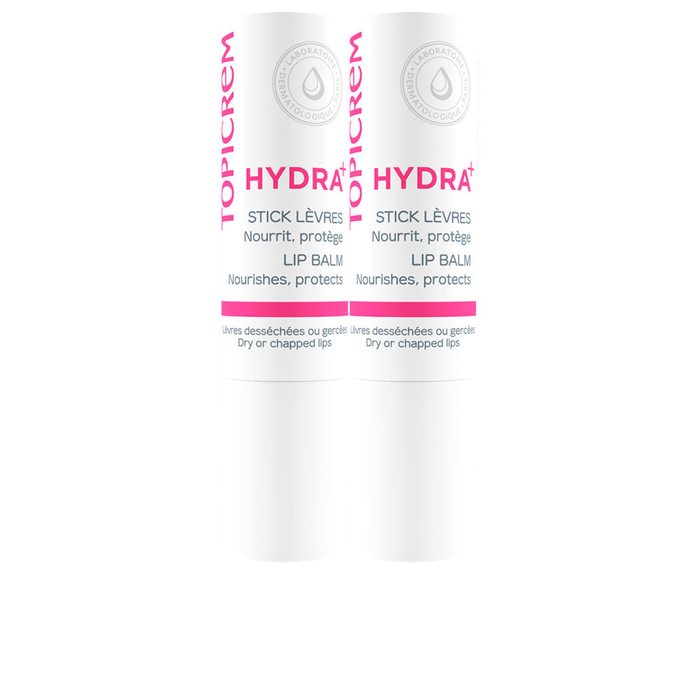 Topicrem Hydra+ bálsamo labial ultra-hidratante, pacote com 2 unidades de 4 g