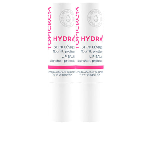 Topicrem Hydra+ bálsamo labial ultra-hidratante, pacote com 2 unidades de 4 g