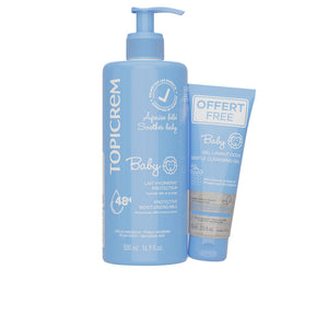 Topicrem Leite hidratante para bebês 500 ml + gel de limpeza 75 ml (2 unidades)
