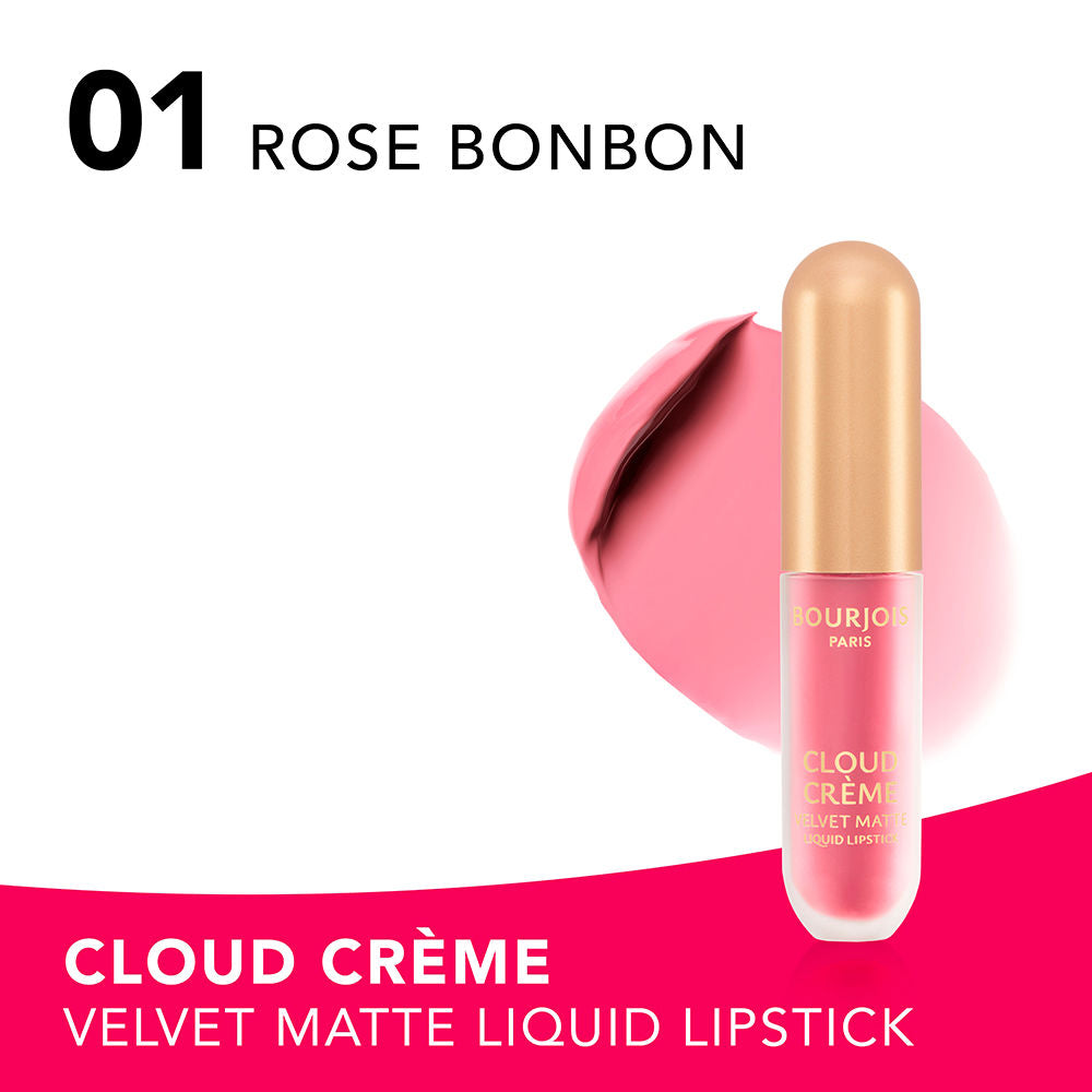 Bourjois Nuvem crème edição veludo fosco labial líquido #01-rose bombom 3 ml