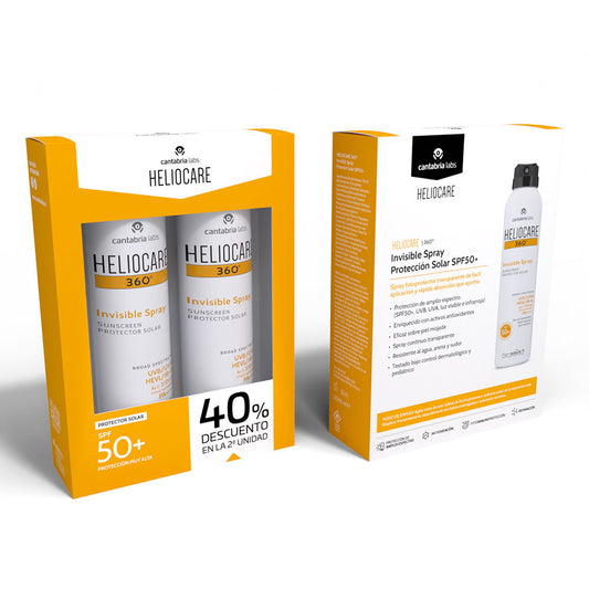 Heliocare Protetor solar em spray transparente heliocare 360º fps 50+ (2 unidades de 200 ml)