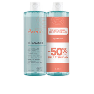 Avène Água micelar demaquilante, pacote com 2 unidades de 400 ml