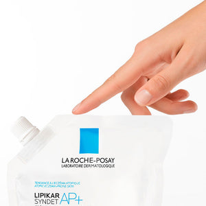 La Roche Posay Creme de banho relipidizante e anti-irritante lipikar syndet ap+ para pele atópica, refil de 400ml