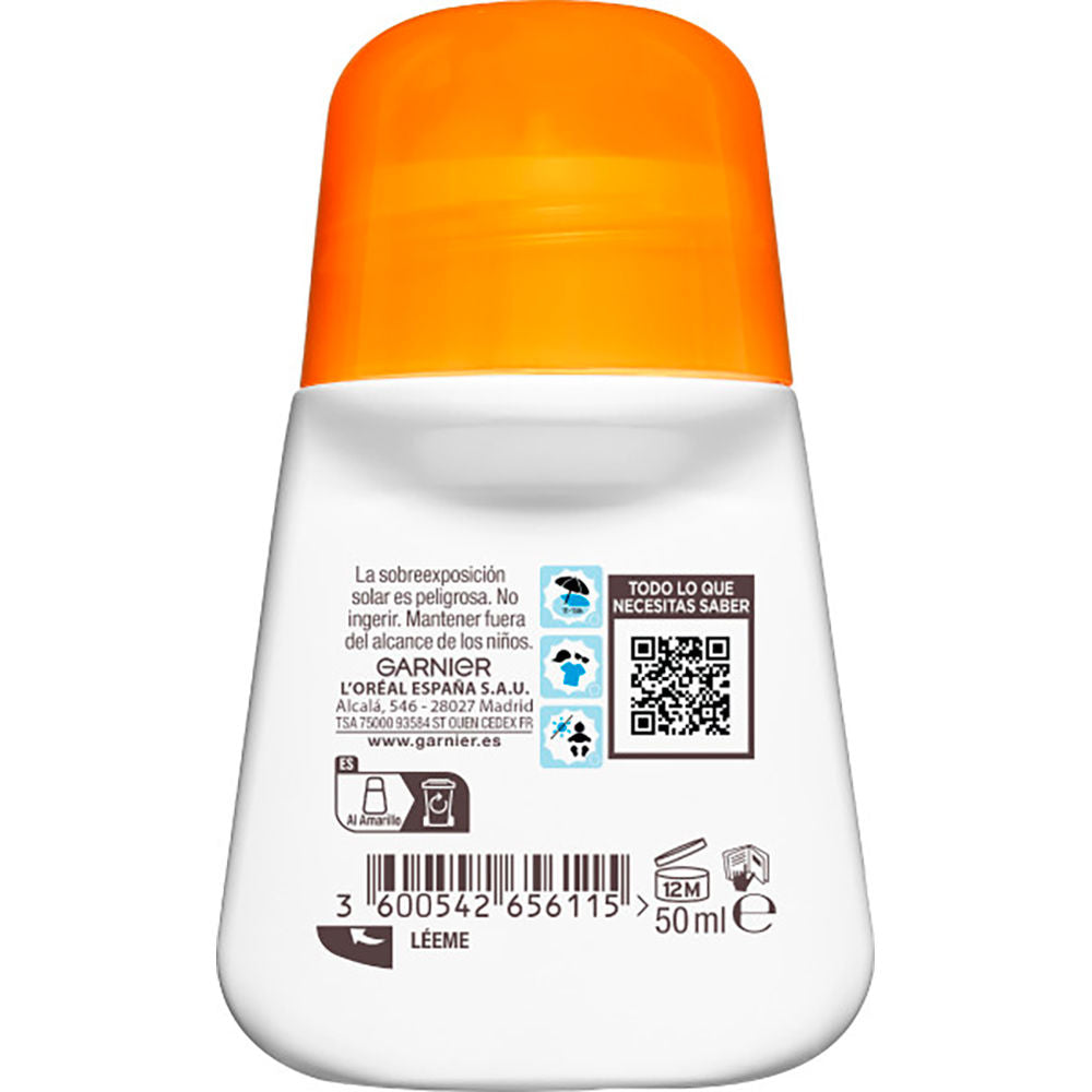 Garnier Protetor solar roll-on colorido fps 50+ para crianças com sensibilidade avançada, 50 ml