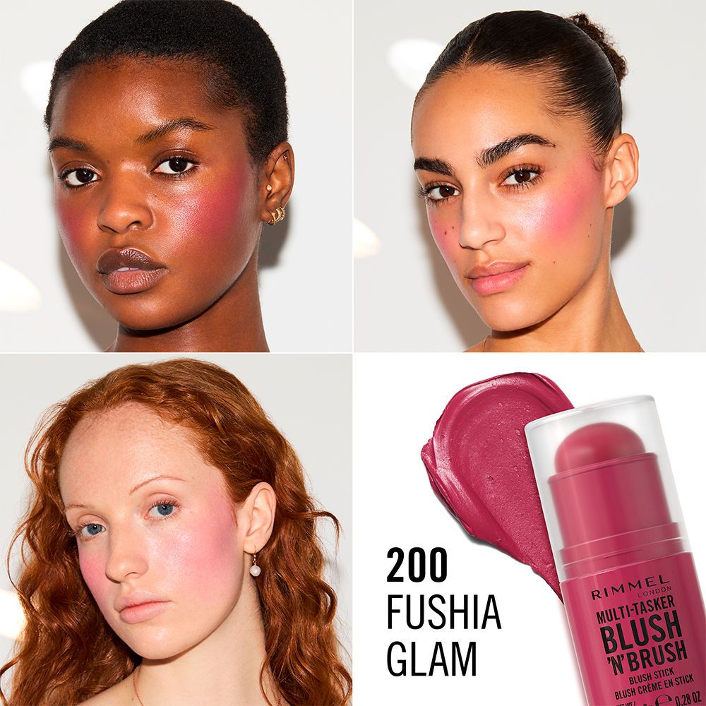 Rimmel London Corar 'n' pincel multi-tarefas em bastão #200 - fúcsia glamour 8 g