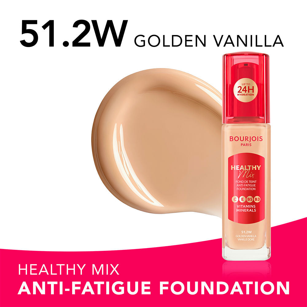 Bourjois Base de maquilhagem saudável mistura nº 51.2w - baunilha dourada 30 ml