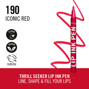 Rimmel London Batom caneta de tinta lip nº 190 - vermelho icônico 1,7 ml