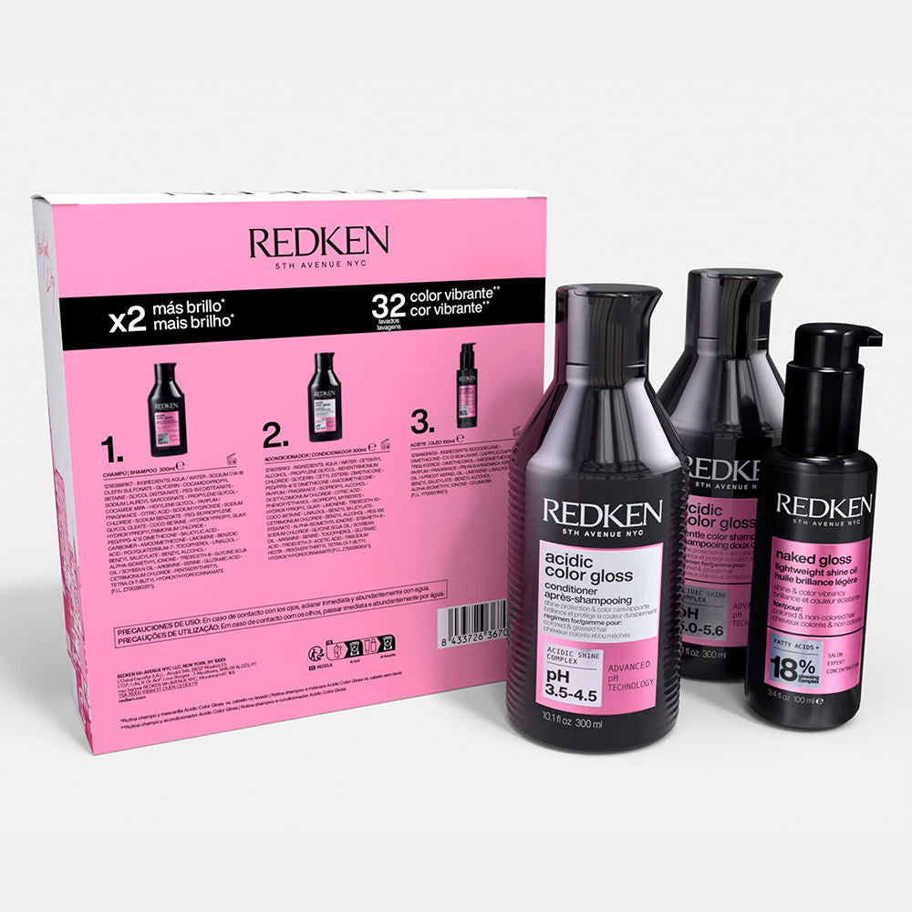 Redken Estojo de núcleos ácidas com brilho, 3 unidades