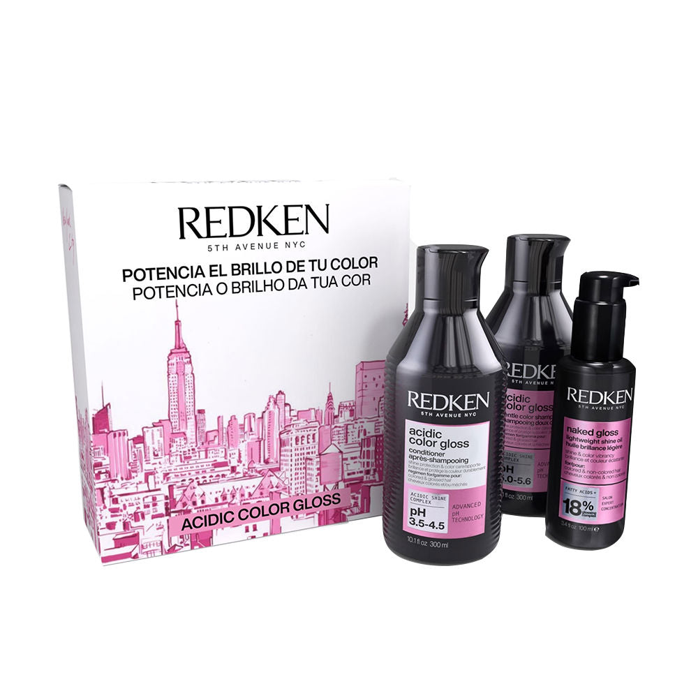 Redken Estojo de núcleos ácidas com brilho, 3 unidades