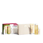 Clarins Conjunto de limpeza essencial para pele normal a seca, com 4 peças.