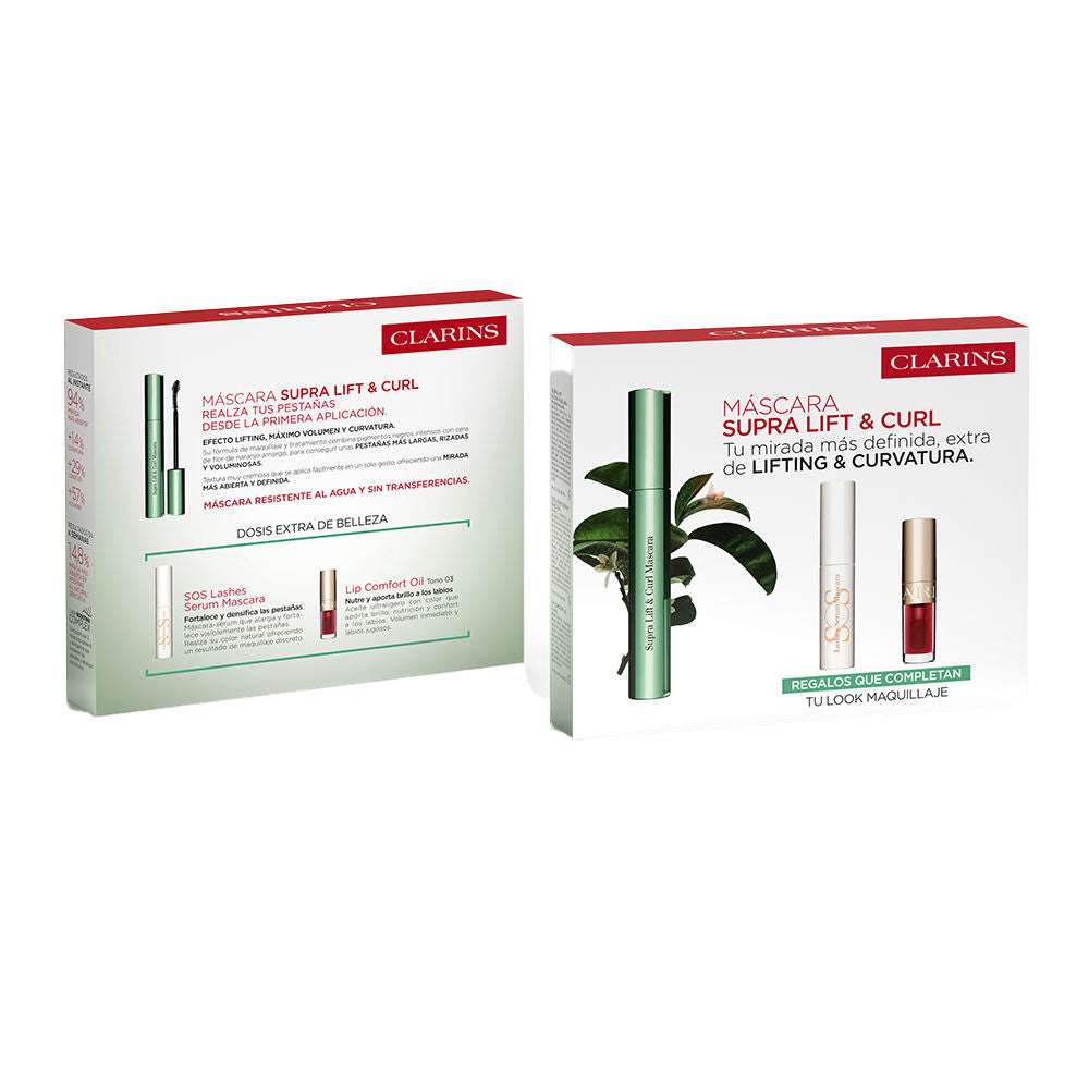 Clarins Conjunto de máscara para cílios supra elevador e curl, 3 peças