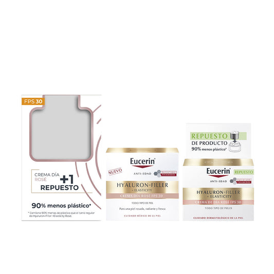 Eucerin Creme de diâmetro rosé com preenchimento de ácido hialurônico e transparência fps 30 + reabastecer (2 unidades)