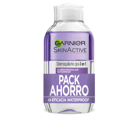 Garnier Kit removedor de maquilhagem para olhos 2 em 1 pele ativo, 2 x 125 ml