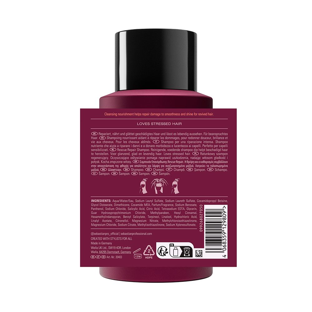 Sebastian Professionals Shampoo reparador profissional penetraitt, textura cremosa, limpa, nutre e repara. 1000 ml