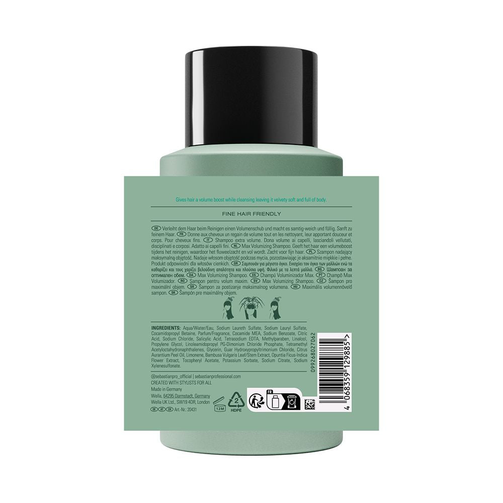 Sebastian Professionals O shampoo volumizador profissional volupt aumenta o volume e a densidade dos cabelos. 280 ml